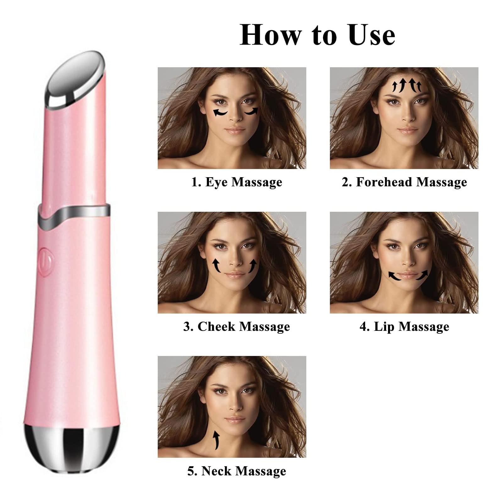 Ideal Swan Eye Massager Rose – bouton d’alimentation et arrêt automatique.