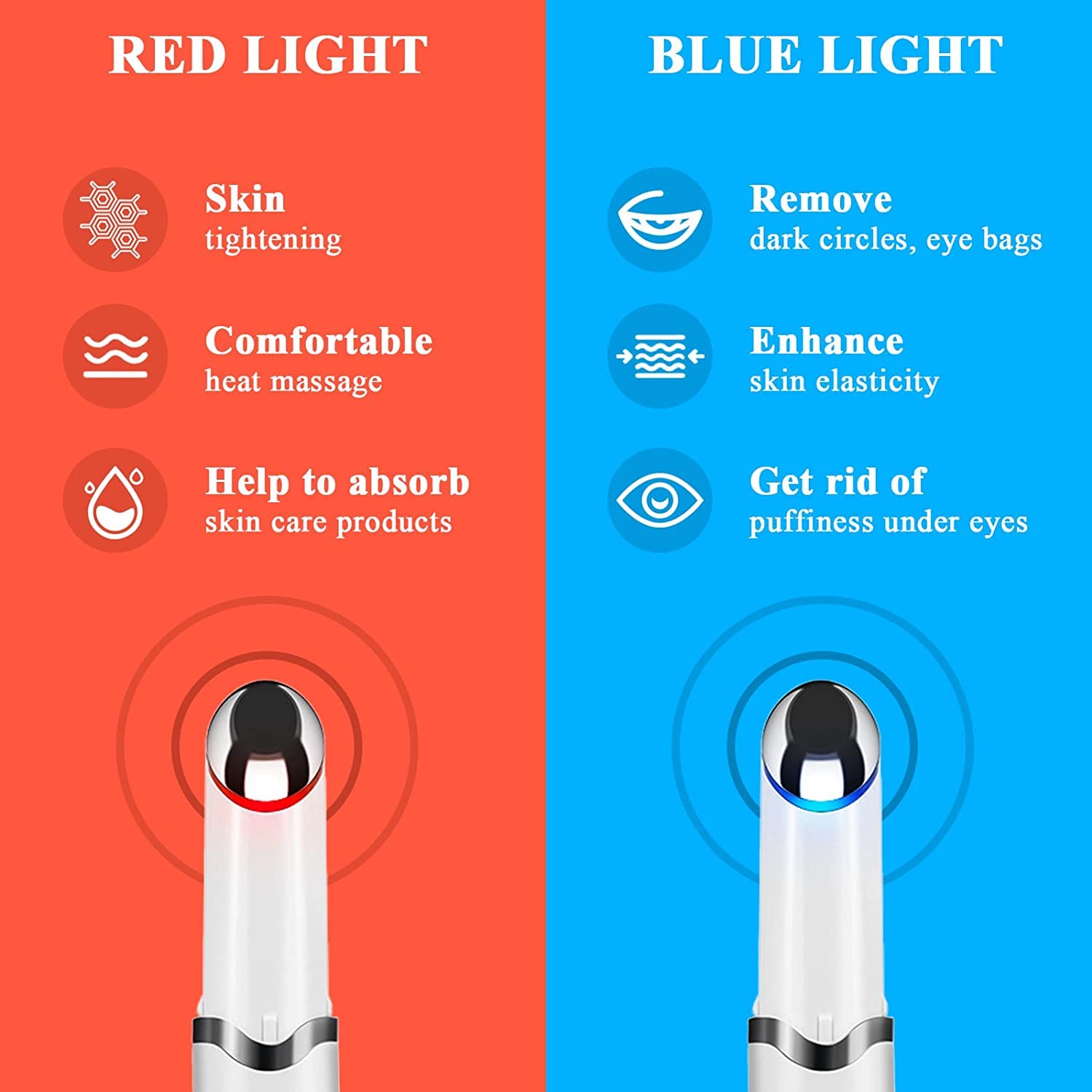 Ideal Swan Eye Massager Rose – lumière bleue stimulant l’éclat du regard.
