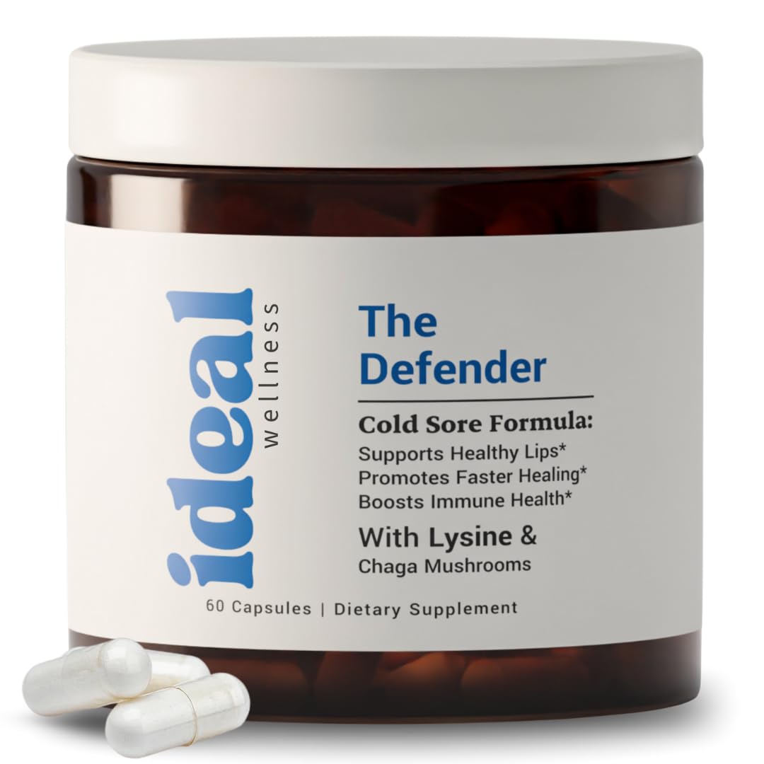 Ideal Wellness L-Lysine flacon pour les lèvres et le soutien naturel.