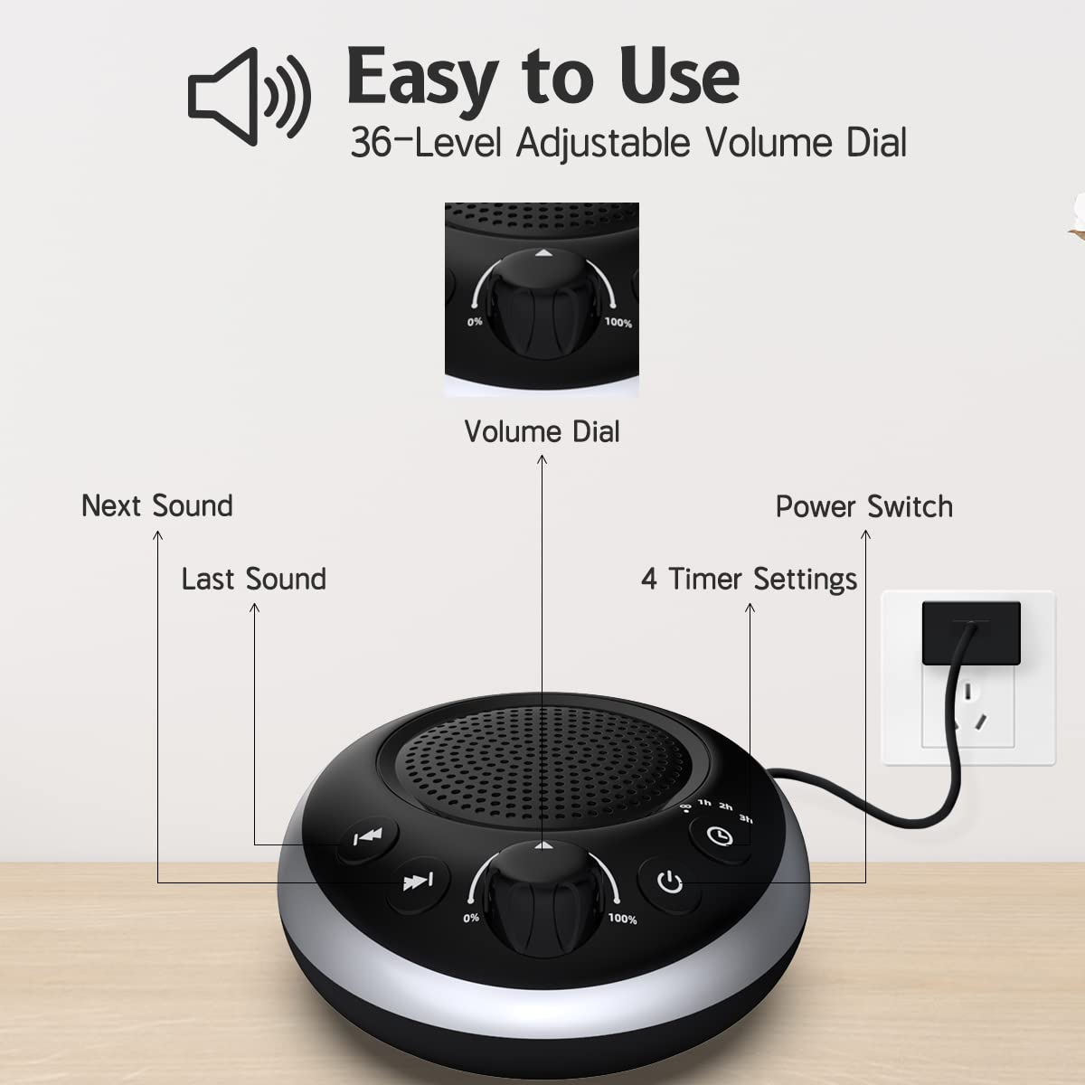 Idealsleep-machine-sons-30-compacte-portable : appareil léger idéal pour le voyage.