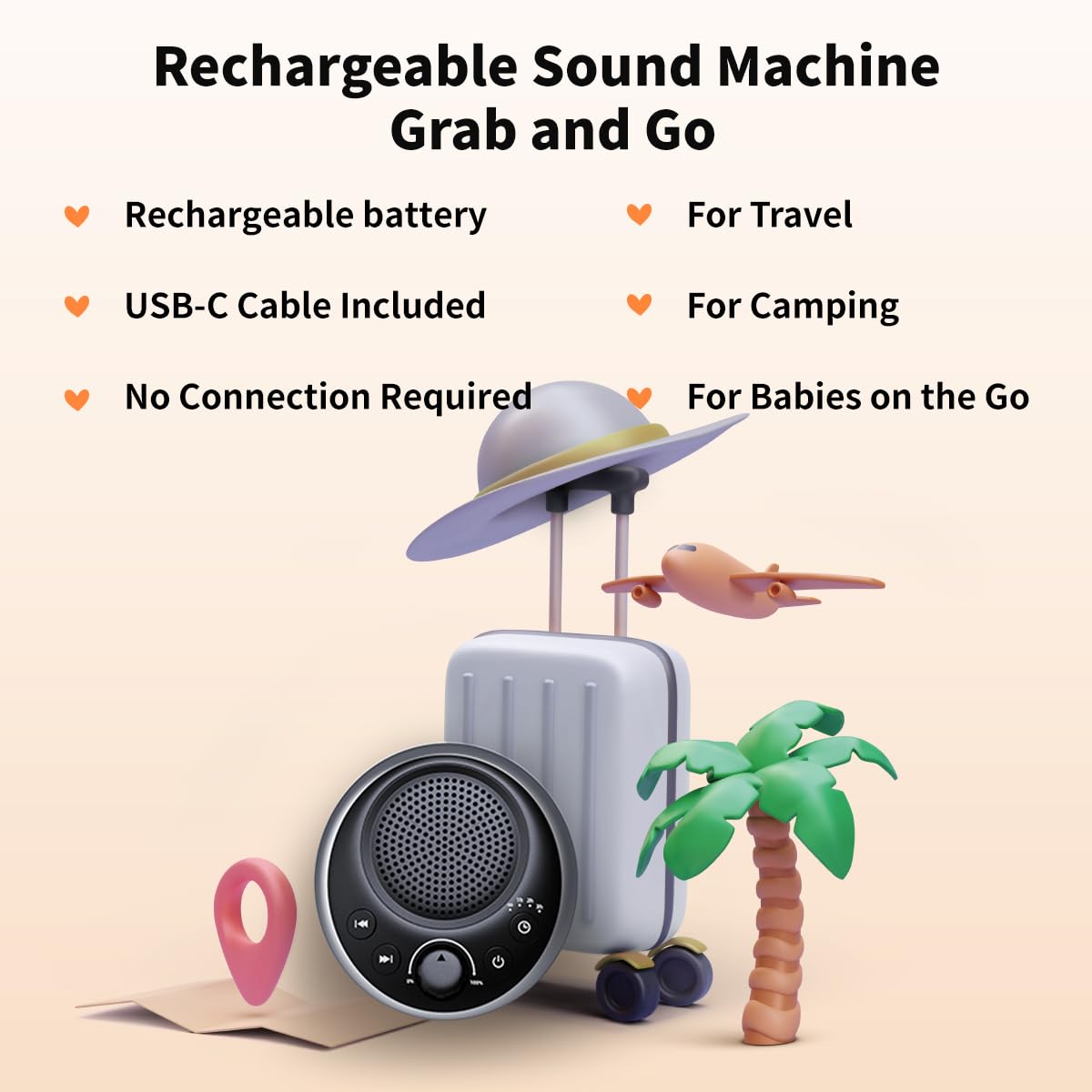 Idealsleep appareil 30 sons apaisants, adapté pour bébés et adultes.