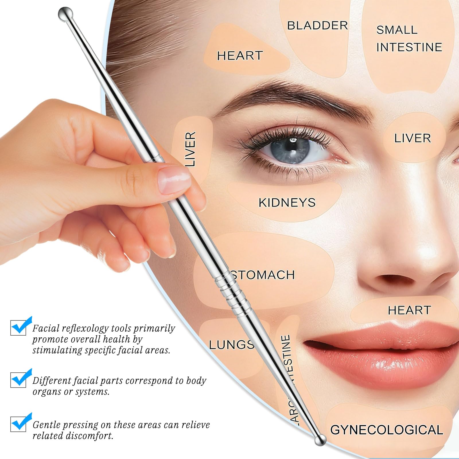 Ideayard têtes massage visage 6 tailles pour relief précis.