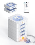 Ideerfit distributeur de pilules avec 4 tiroirs pour 56 jours dans une configuration compacte.