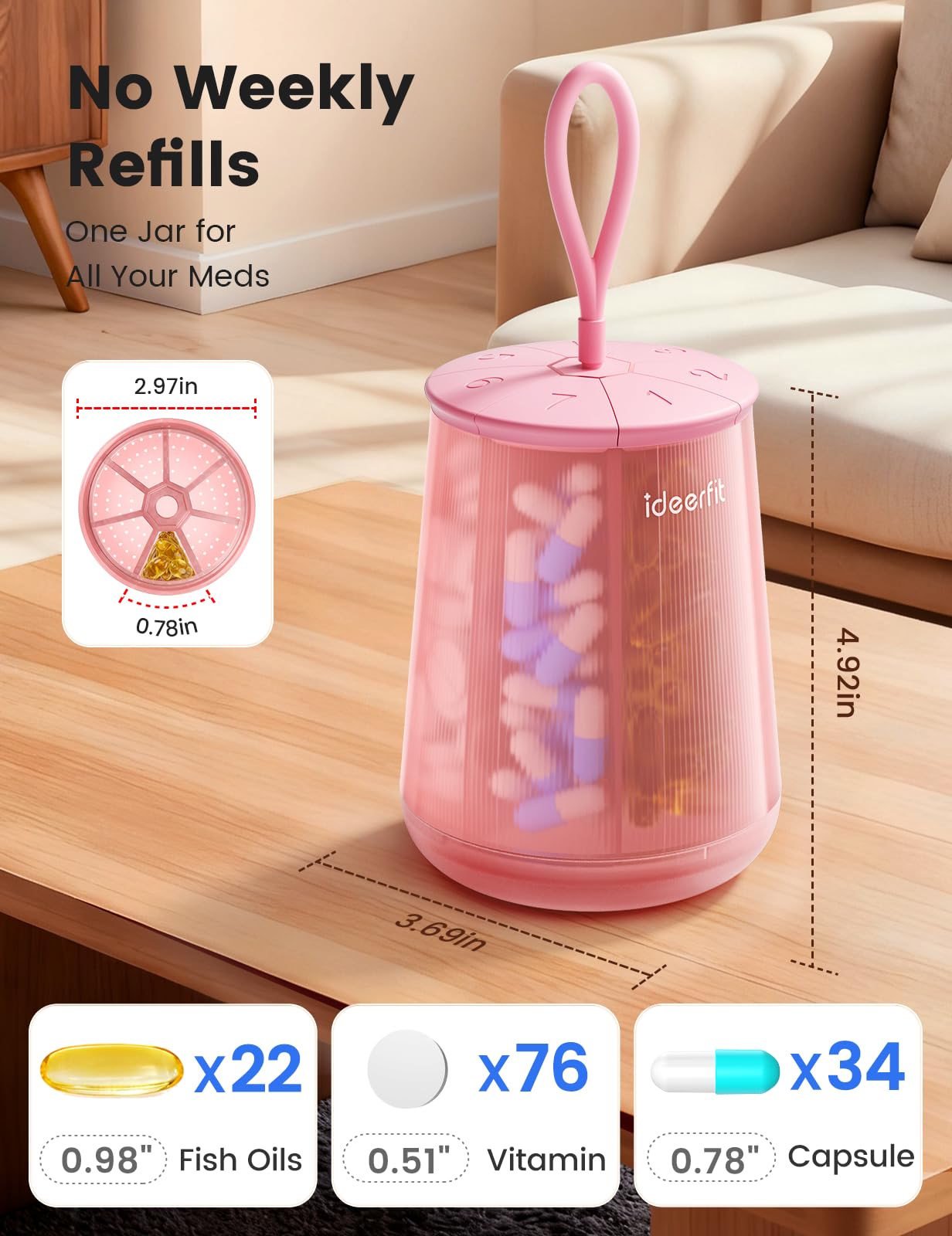 Ideerfit-etiquettes-couleurs facilitent le suivi par jour et type.