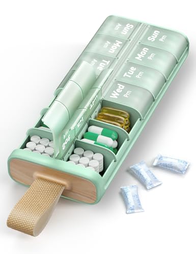 Ideerfit organiseur pilules hebdomadaire, matin et soir, pratique et clair