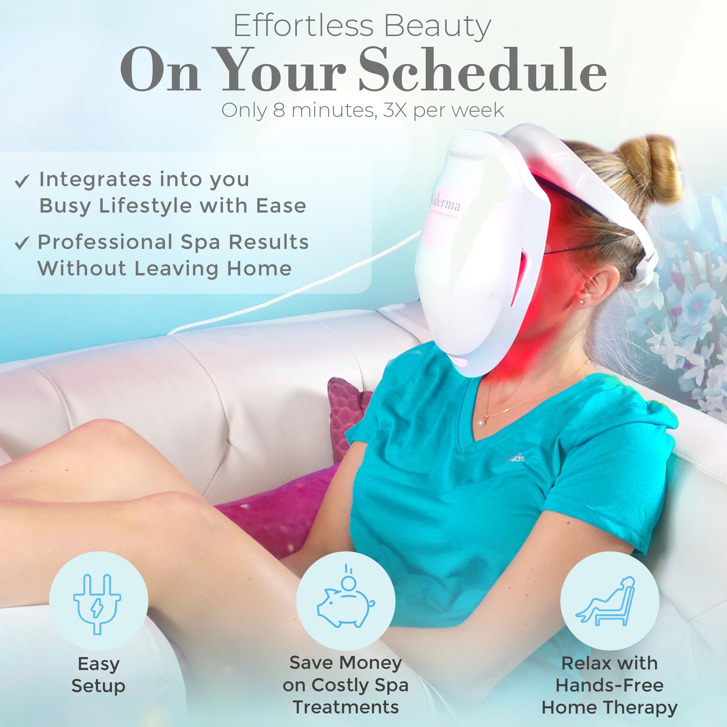 iDerma masque-led traitement à domicile rapide et pratique
