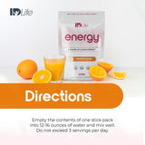 IDLife Orange Energy Drink en poudre, ingrédients naturels et équilibrés