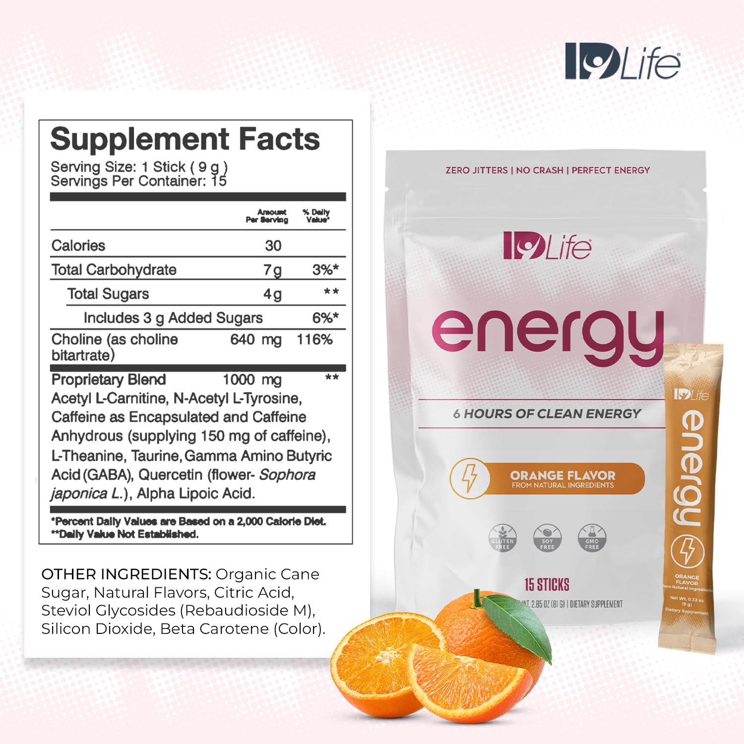 IDLife Orange Energy Drink en poudre se dissout facilement dans l'eau