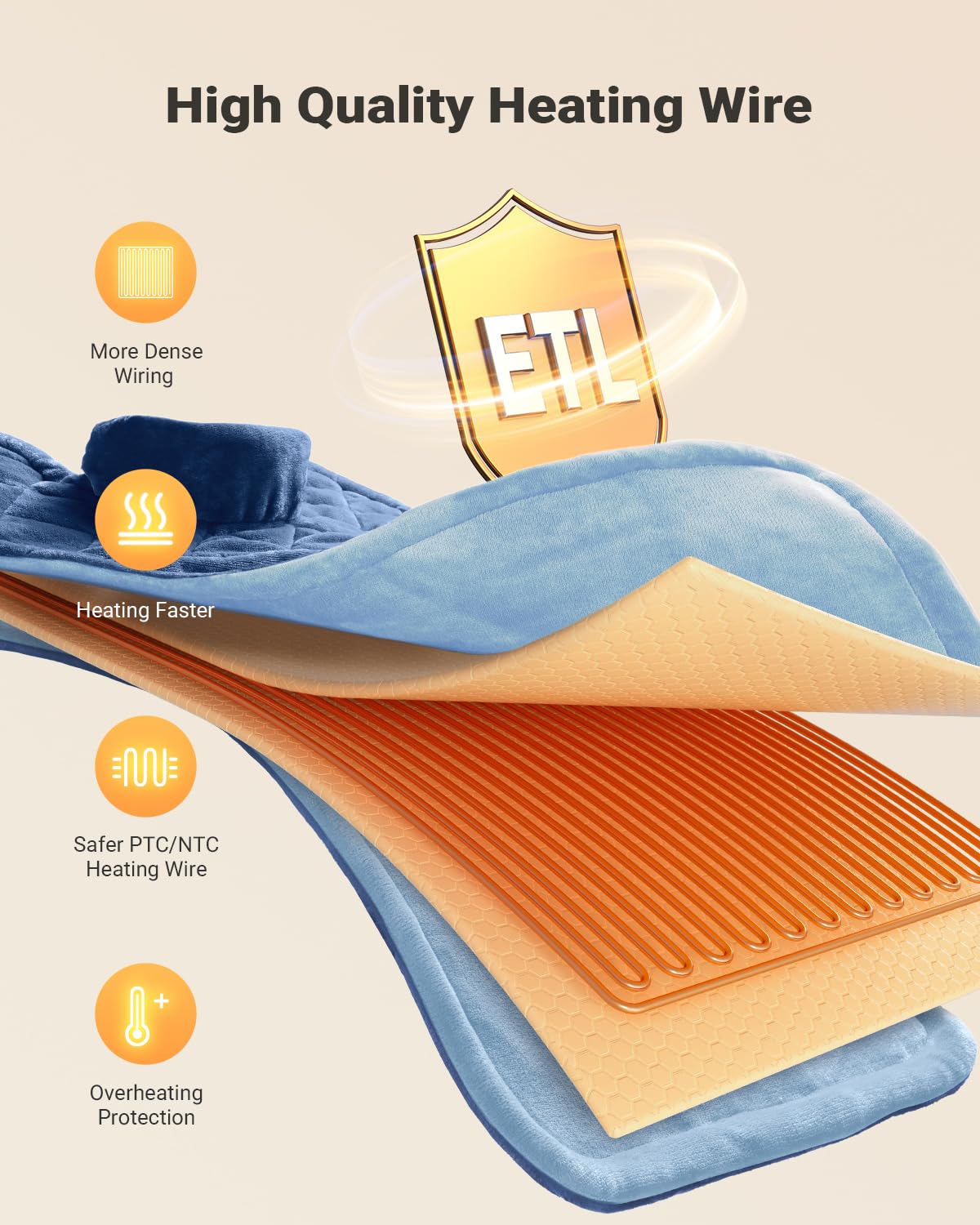 iDOO Affichage lumineux et six niveaux de chaleur pour personnaliser le réchauffement.