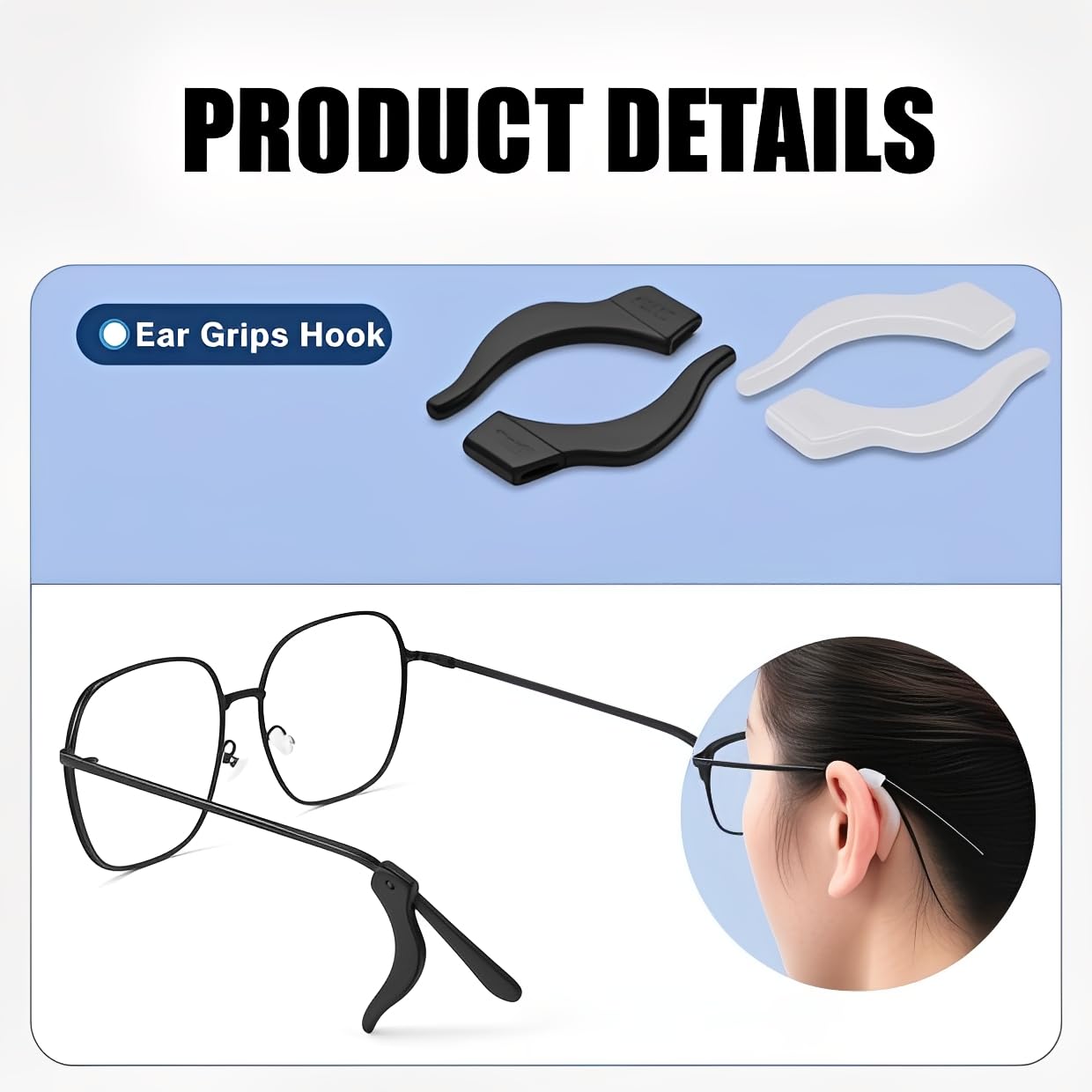 IDYUUEL grippes d'oreille sur lunettes, maintien pendant l'activité.
