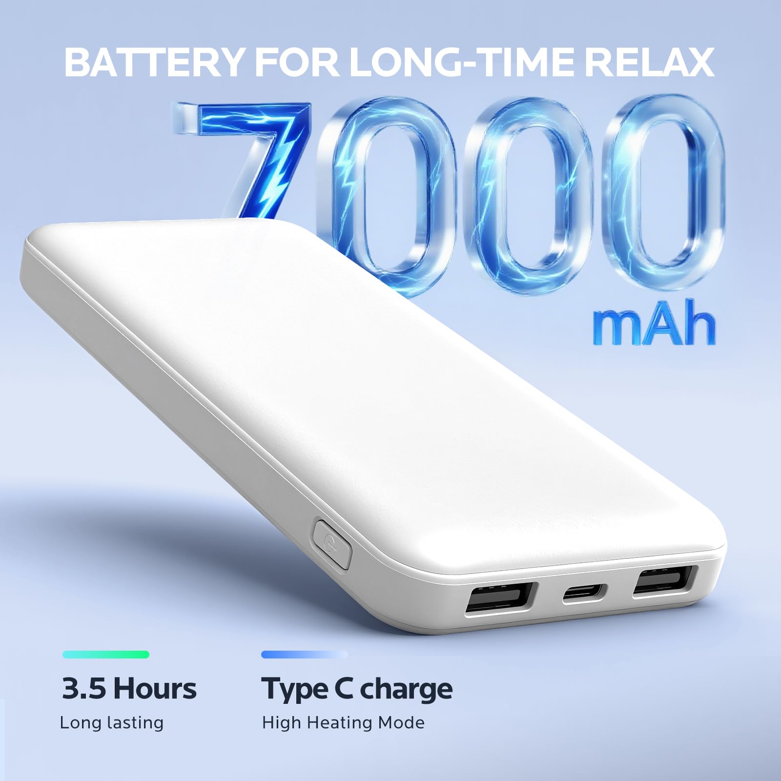 IENIN batterie 7000mAh portable permet une utilisation nomade.