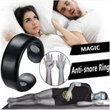 Bague anti-ronflement IENRGJ sur doigt, potentielle amélioration de la respiration nocturne.