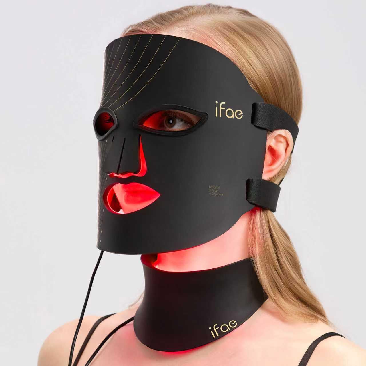 IFAE masque lumière rouge pour le visage avec couverture efficace et protection oculaire.