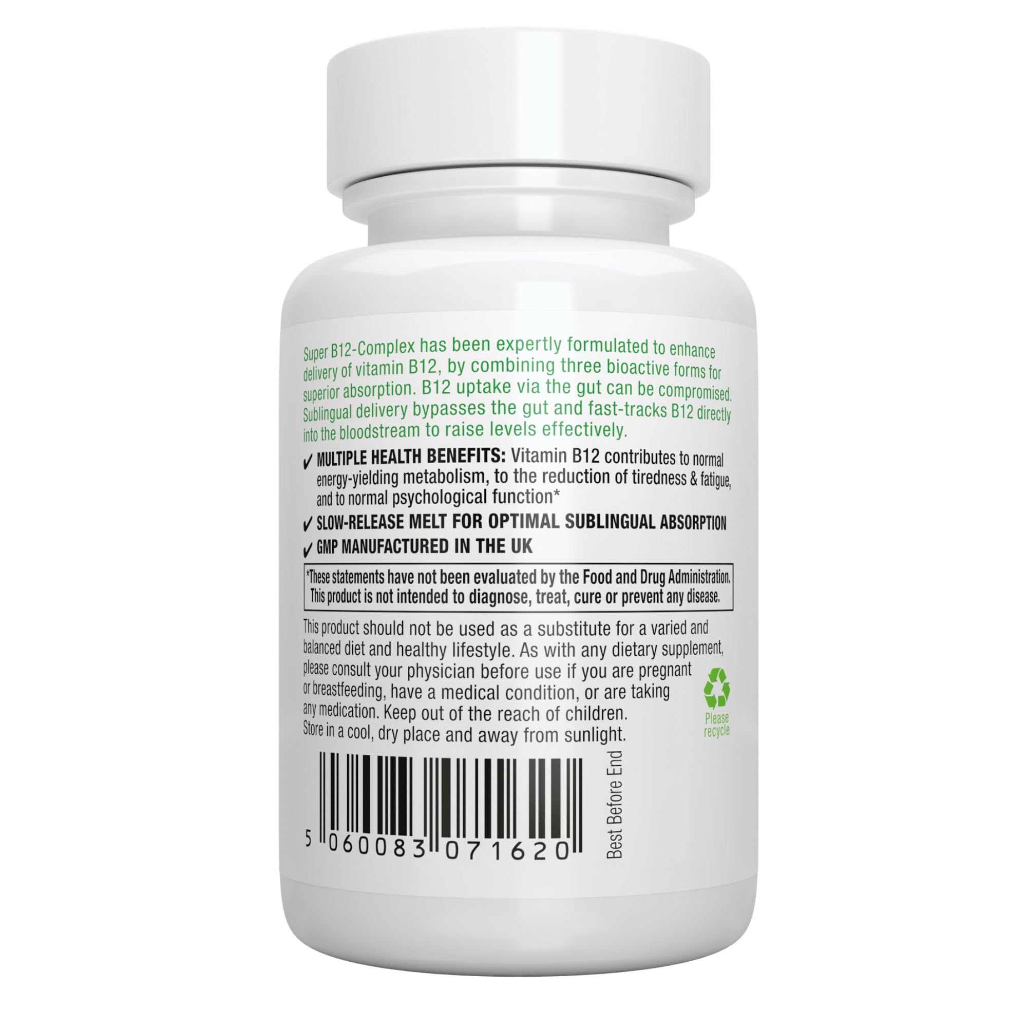 Igennus B12 Complex 1000 mcg, dosage pratique et constant.