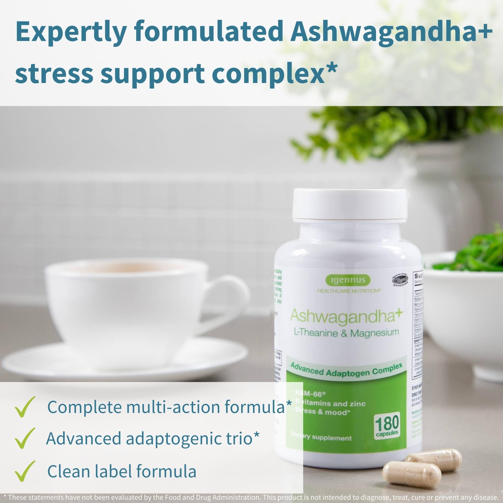 Igennus complexe adaptogène avec L-Theanine: aide potentielle pour la gestion du stress.