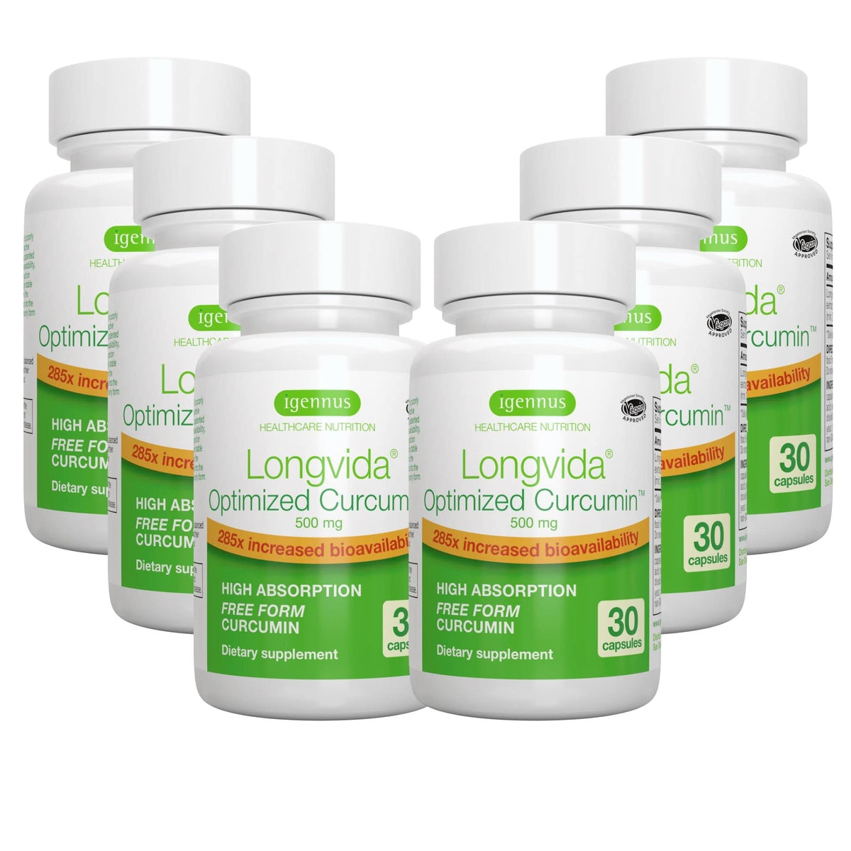 Capsules Igennus Longvida dans l'emballage, biodisponibilité avancée suggérée.