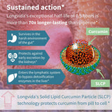 Igennus Longvida Curcumin 500mg – bouteille: fabrication Royaume-Uni, vegan et sans allergènes.