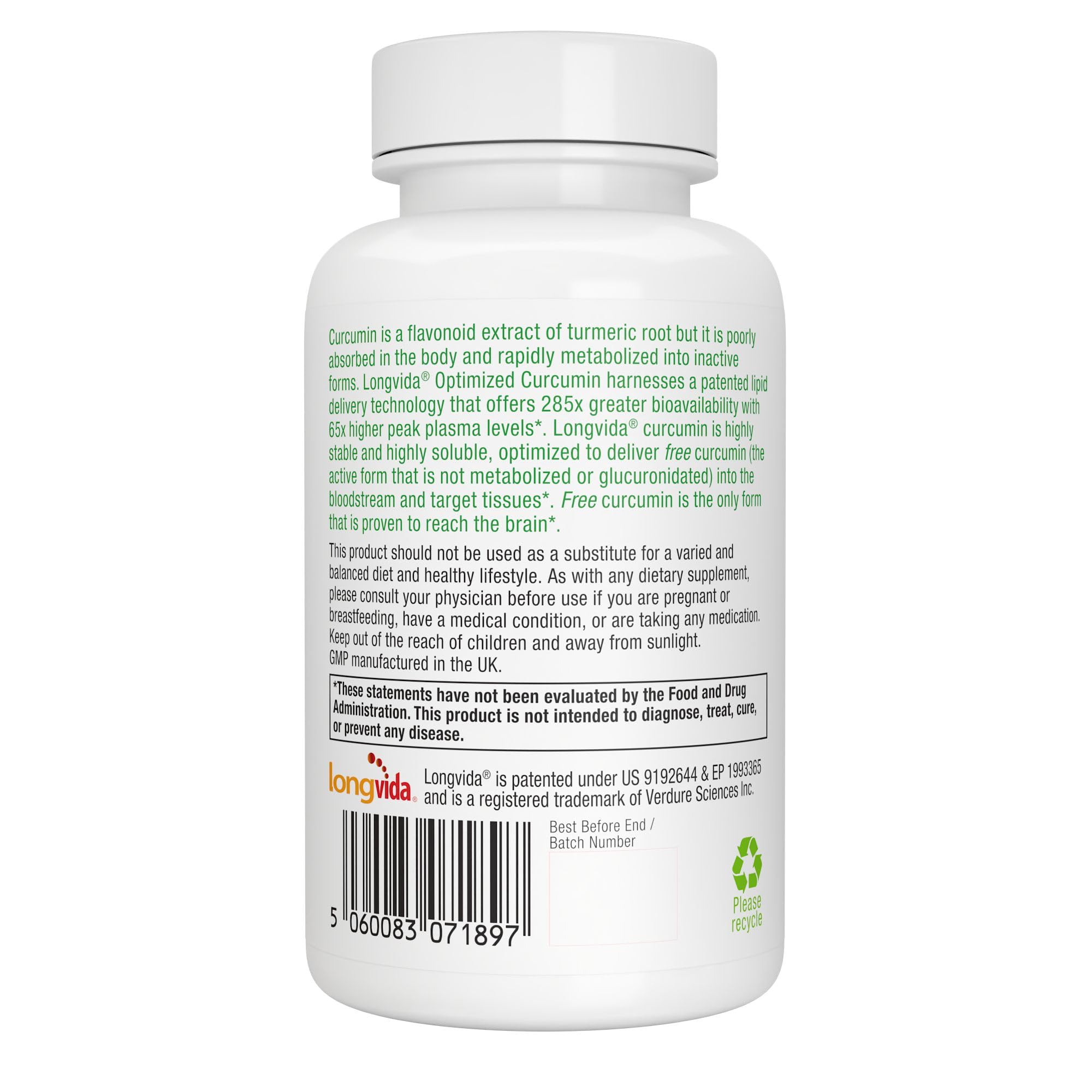Igennus Longvida Curcumin 500mg – dosage quotidien: facile à intégrer dans la routine.