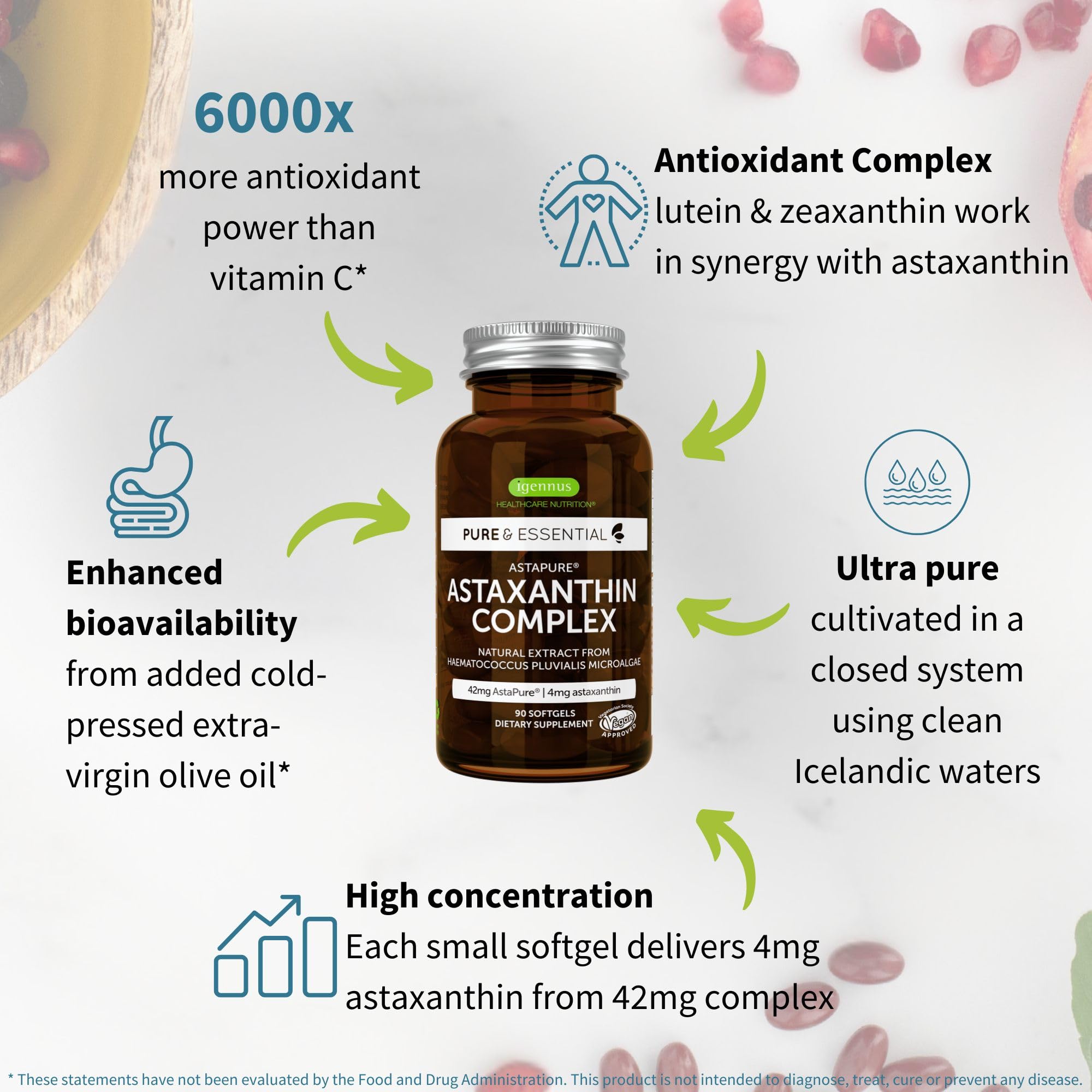 Igennus lutéine-zéaxanthine vegan : soutien potentiel de la santé visuelle.