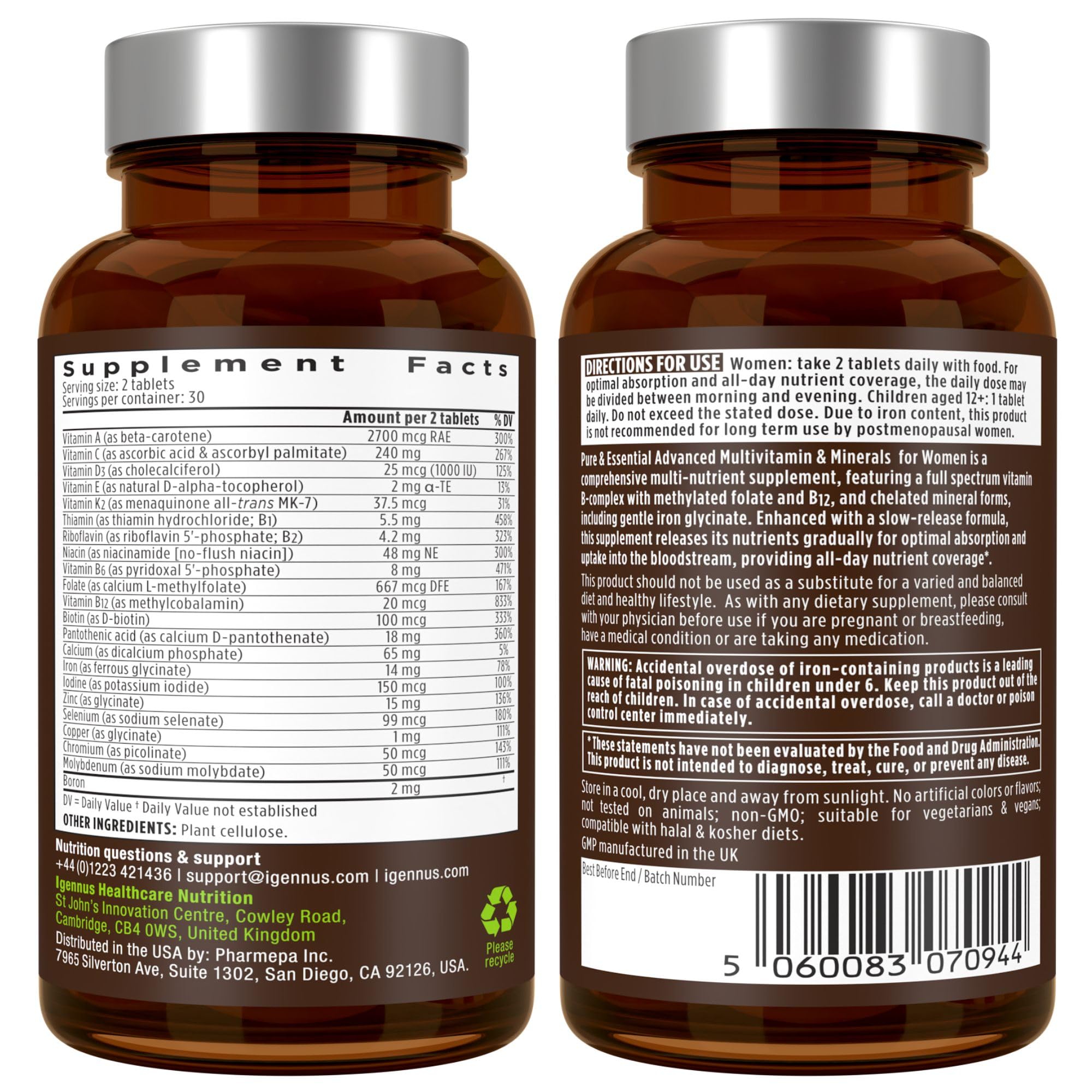 Igennus Multivitamine Femme – zinc chélaté et équilibrage nutritionnel