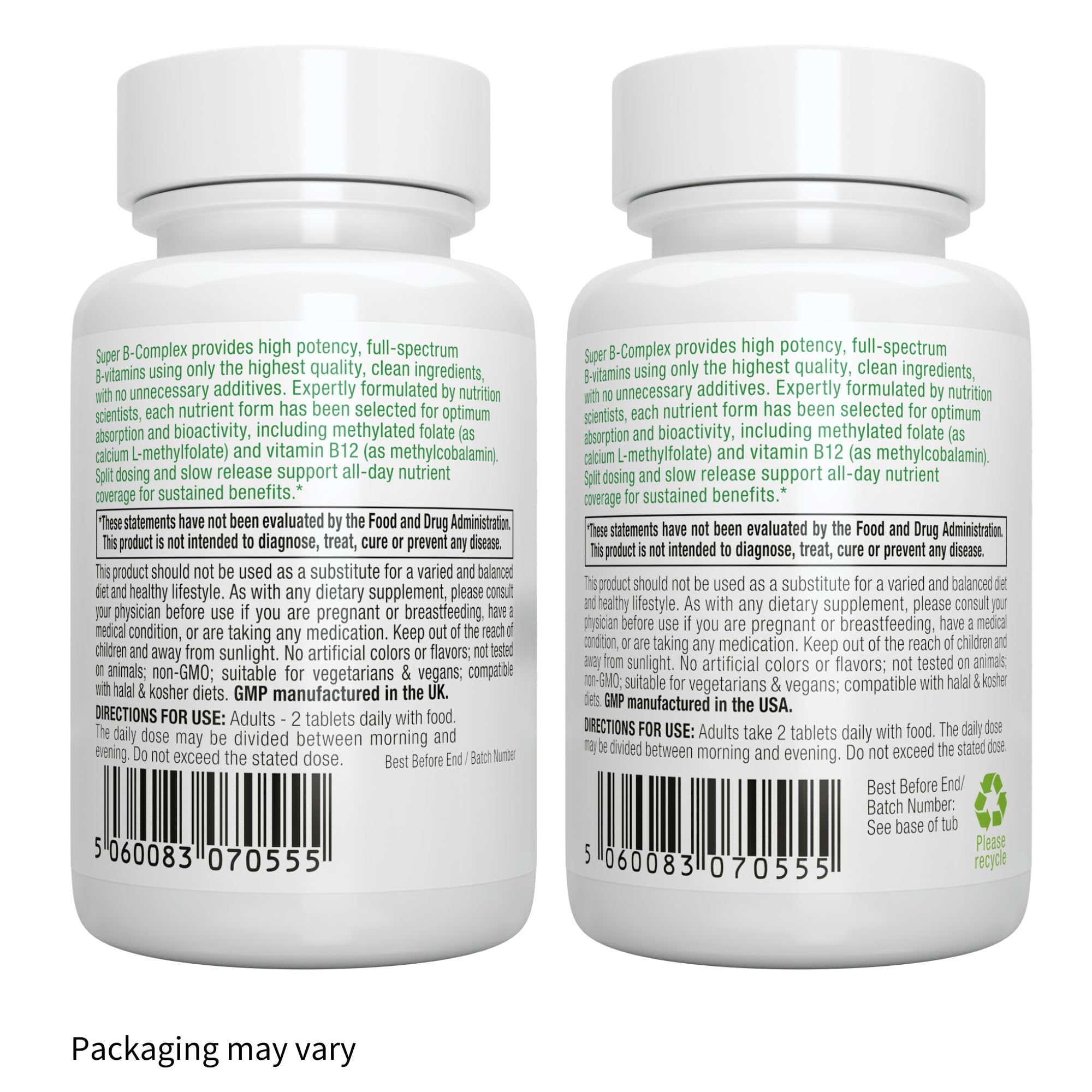 Igennus Super B-Complex – dose bi-quotidienne pour une couverture continue.