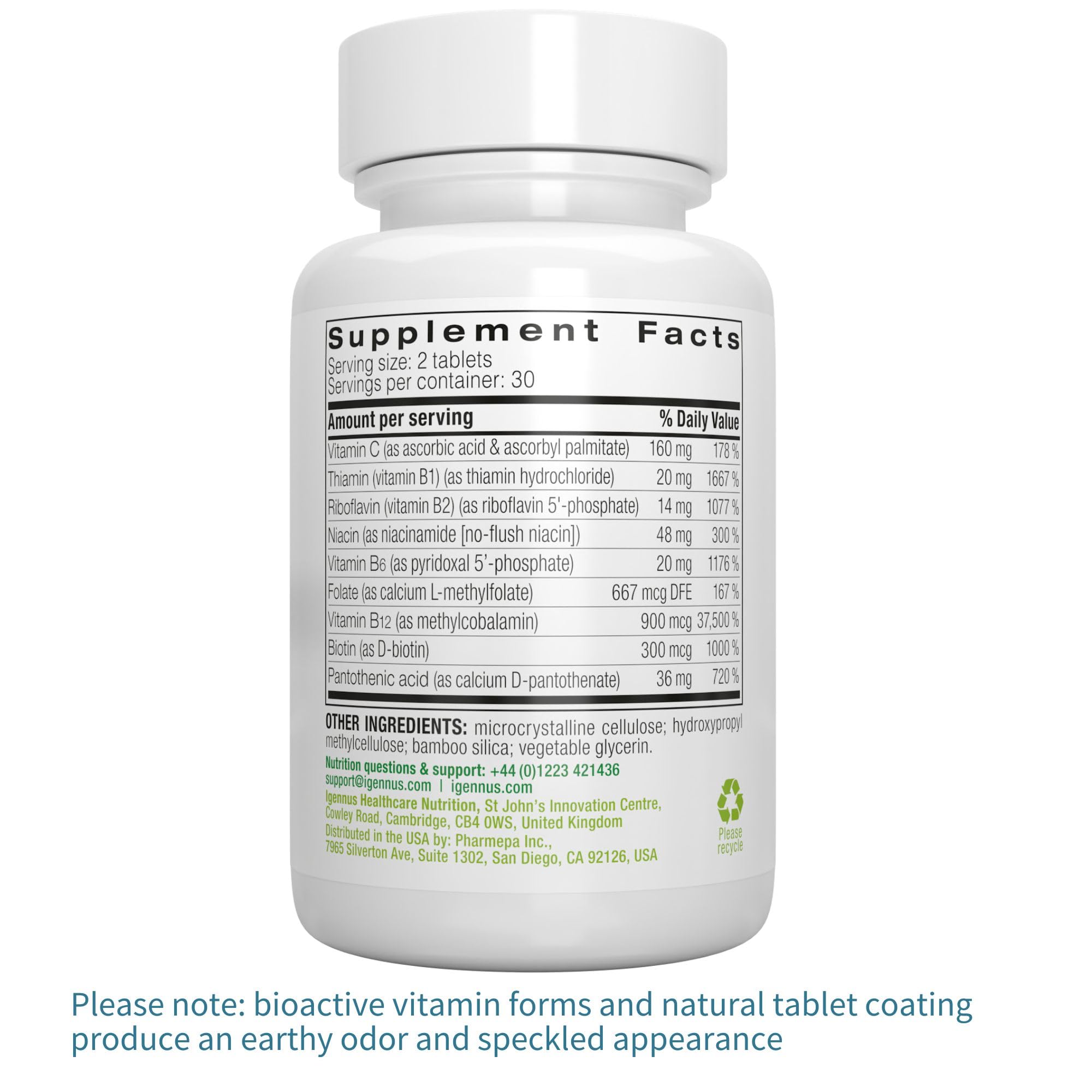 Igennus Super B-Complex – formule végan et hypoallergénique.