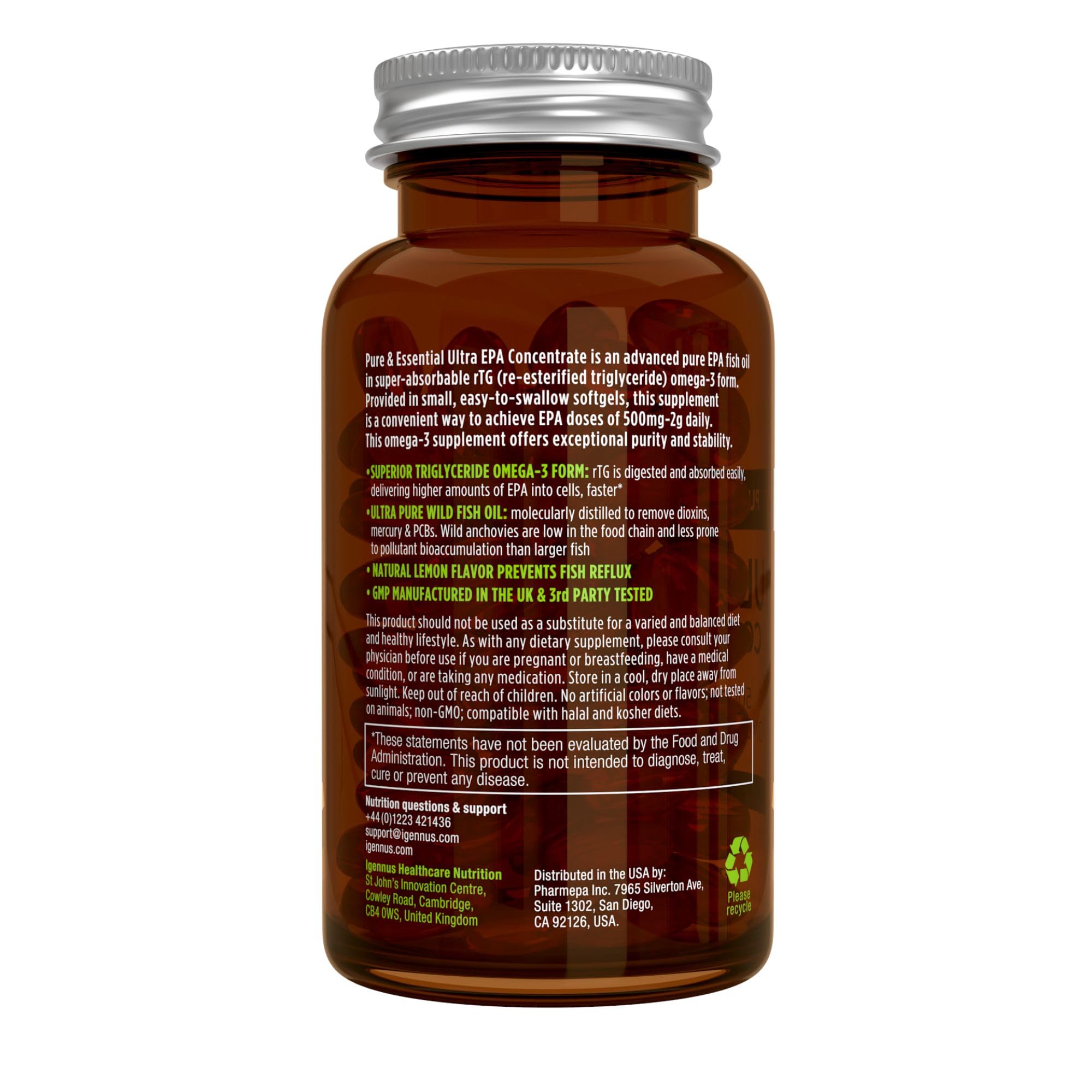 Igennus Ultra Pure Omega-3 EPA 500mg – origine durable et traçabilité des anchois.