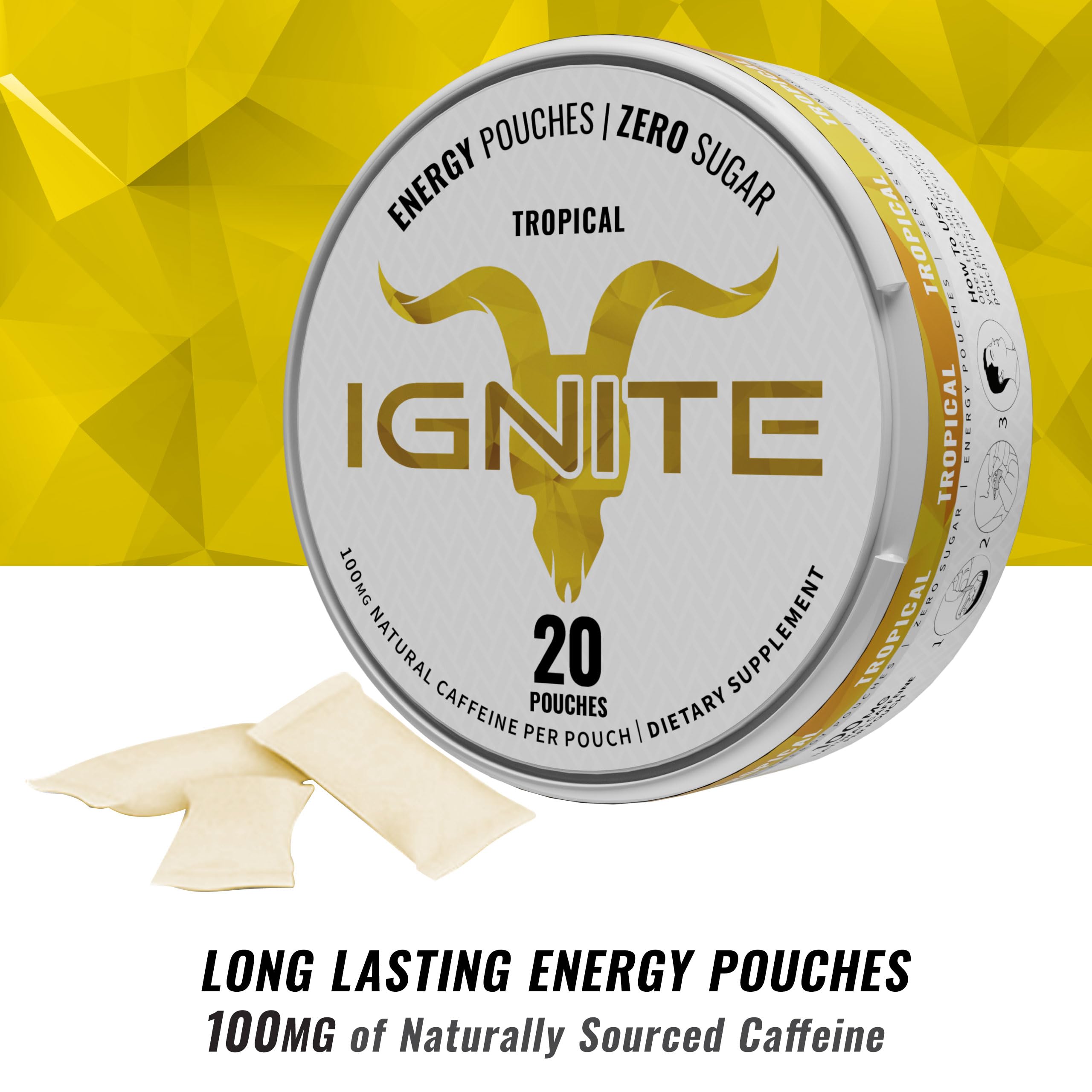 Ignite Energy Pouches Tropical - format compact idéal pour poche ou sac