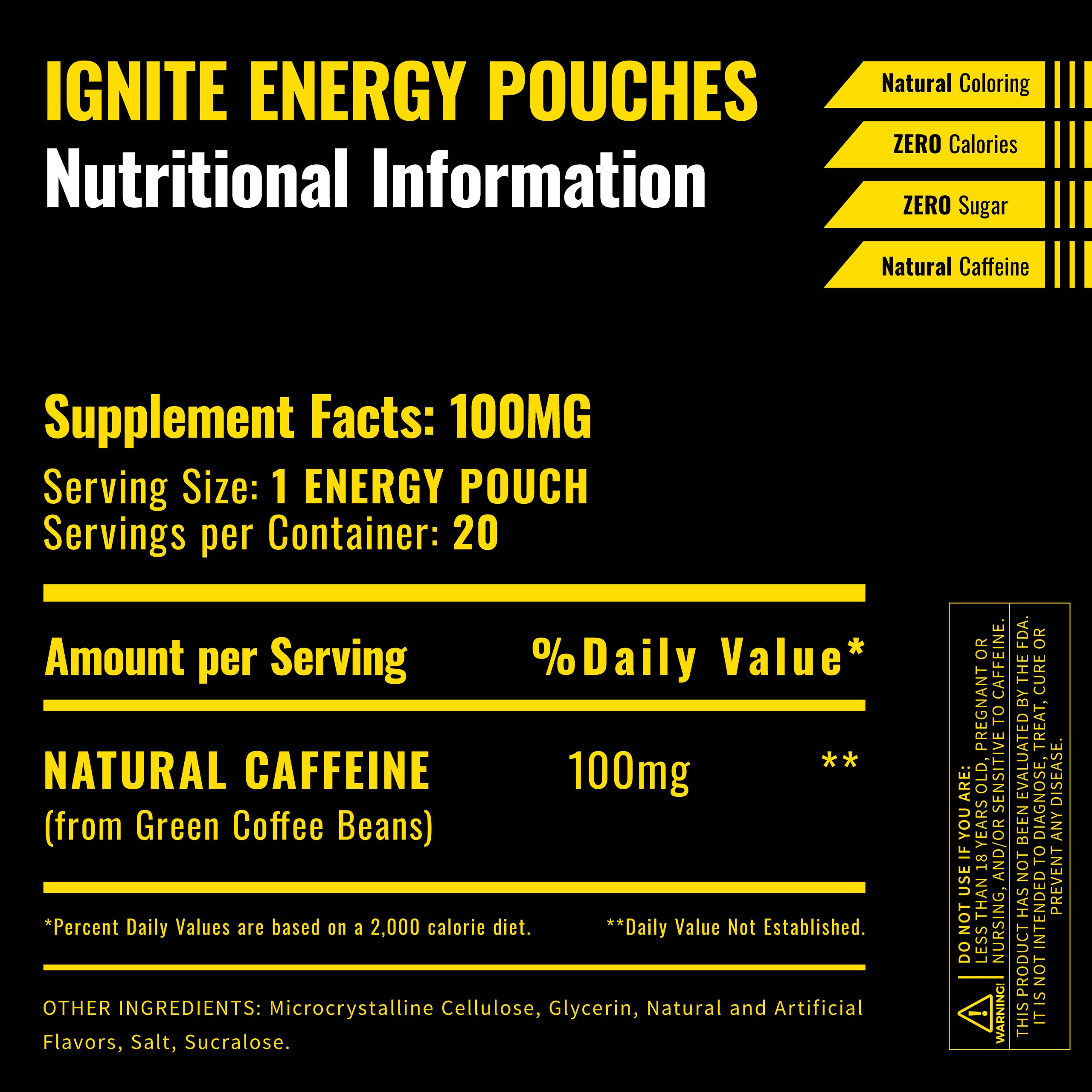Ignite Energy Pouches Tropical - sans sucre, sans calories, alimentation keto