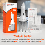 iHealth kit inclus: embouts, sachets saline pré-mélangés et accessoires utiles.
