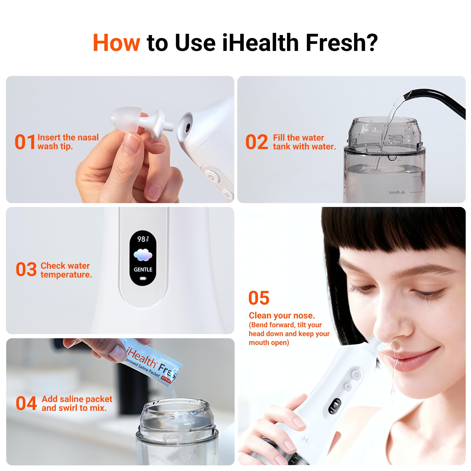 iHealth moteur silencieux offre une expérience de rinçage discrète, même la nuit.