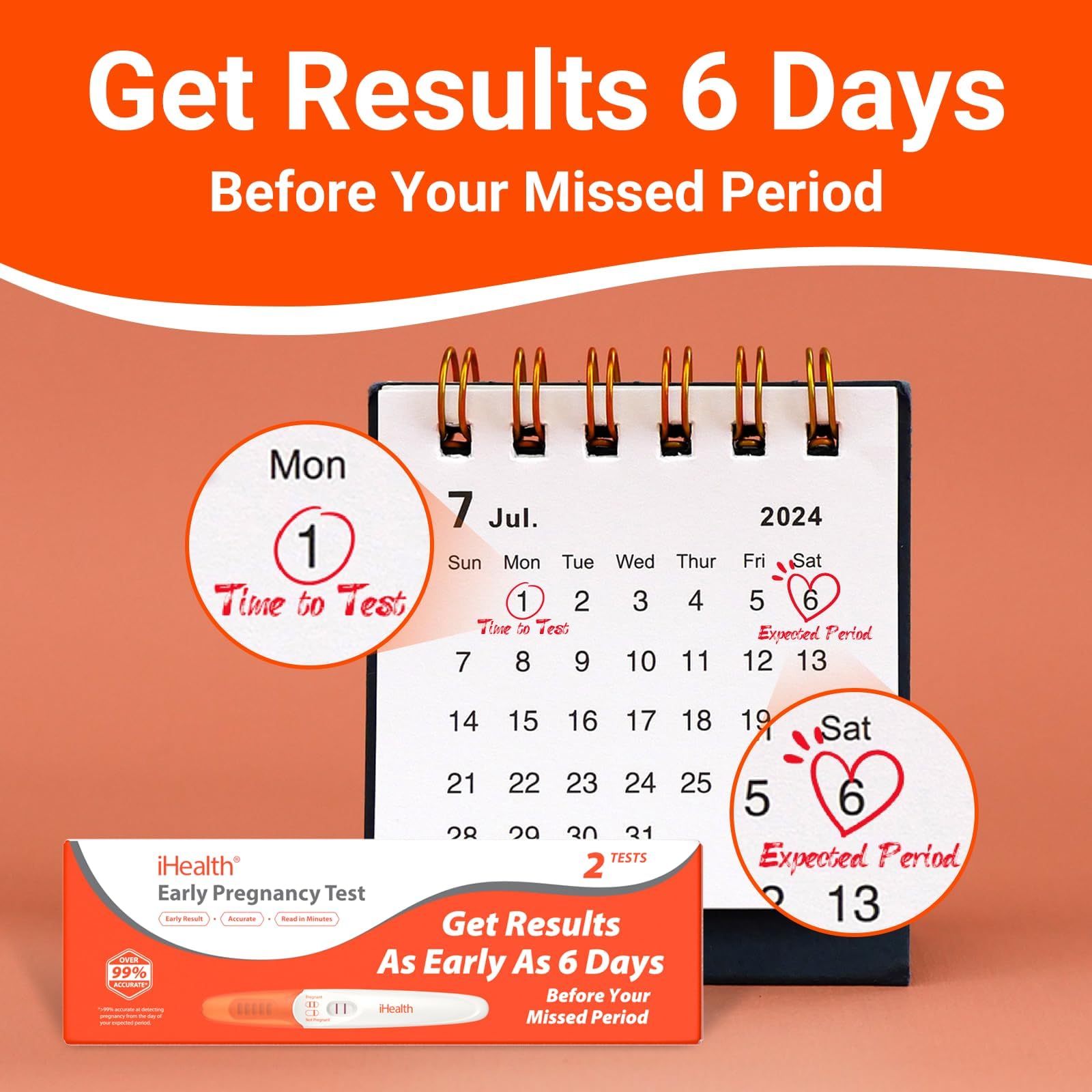 Depot d'urine 10 secondes pour le test grossesse iHealth, resultat rapide et fiable