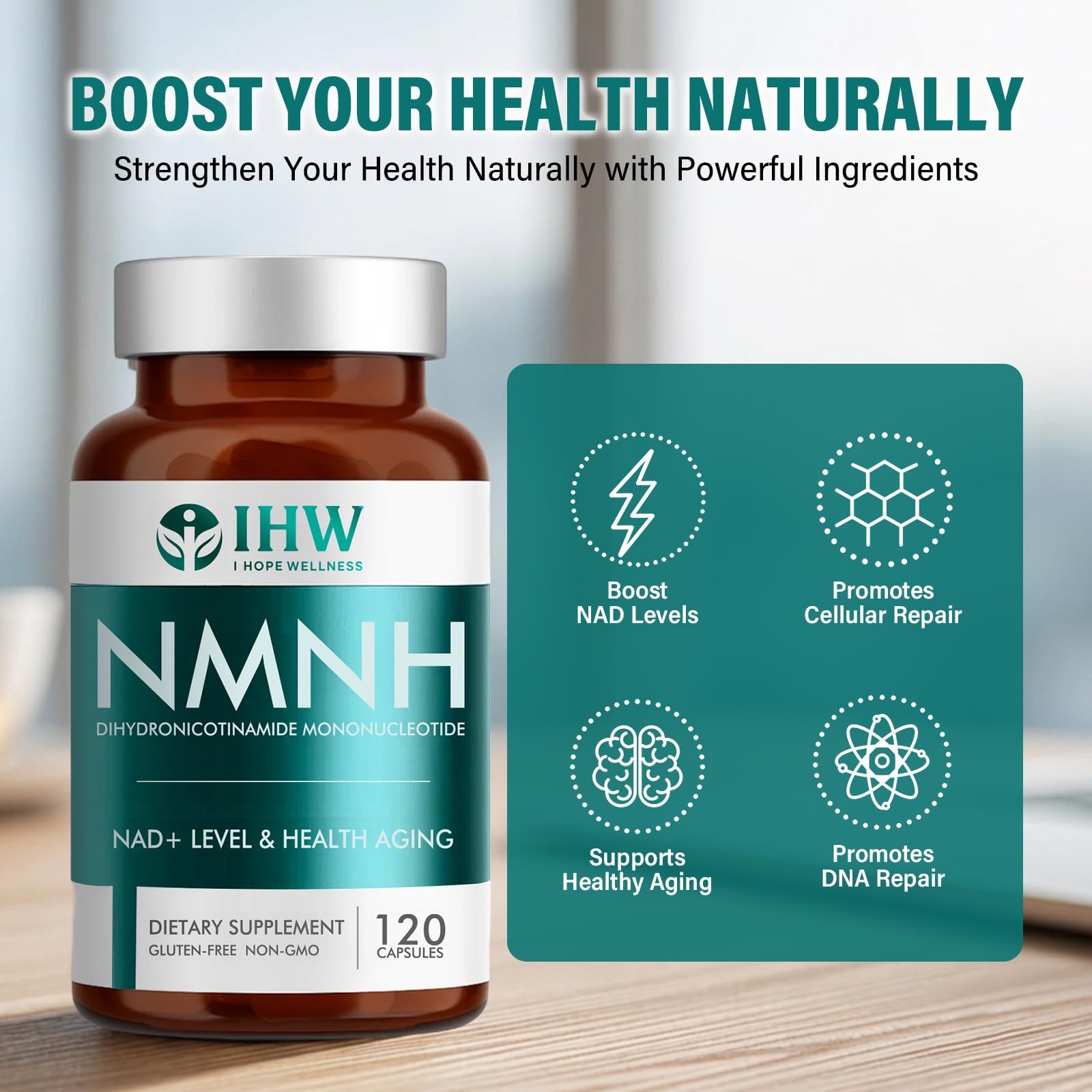 IHW NMNH emballage opaque: protection contre la lumière pour préserver l'efficacité.