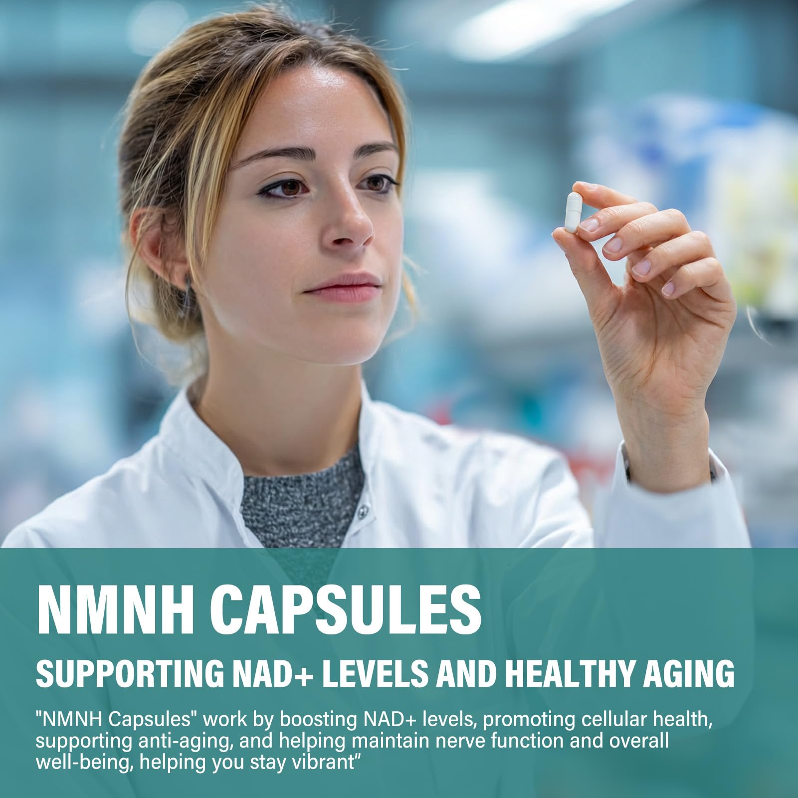 Formule NMNH IHW: potentiel soutien à la vitalité et au bien-être quotidien.