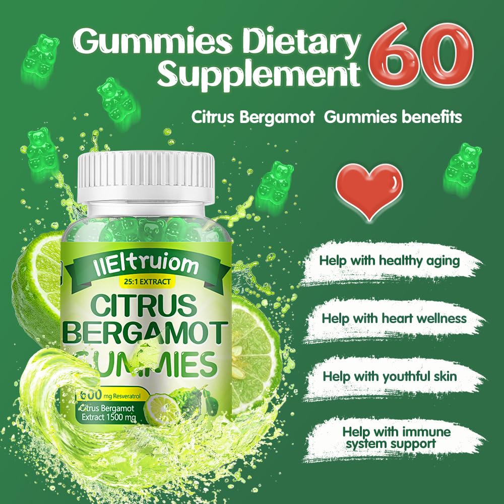 IIEltruiom Gummies bergamote 60 portions: format généreux pour la semaine.