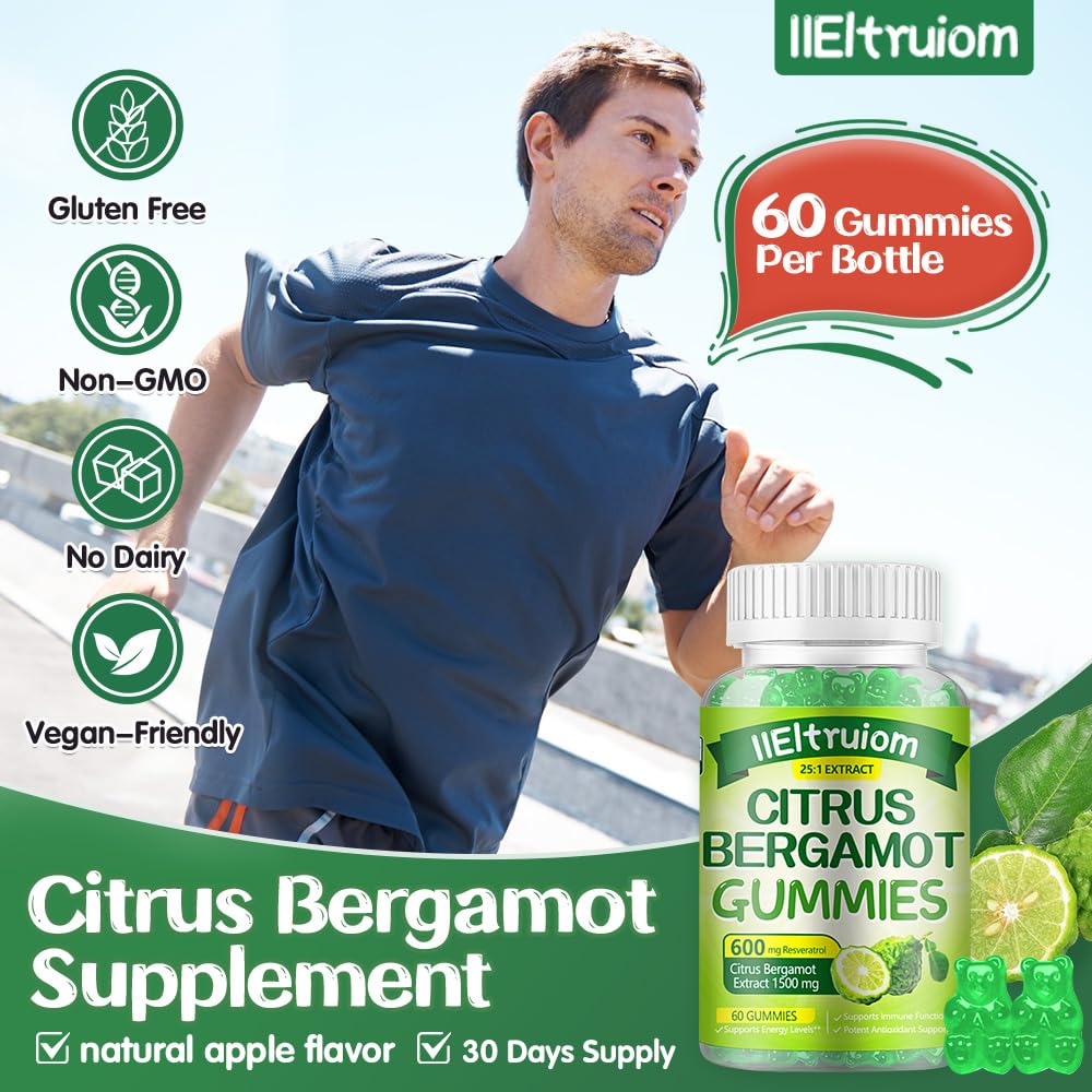 IIEltruiom Gummies bergamote ingrédients: bergamot et resvératrol décrits.