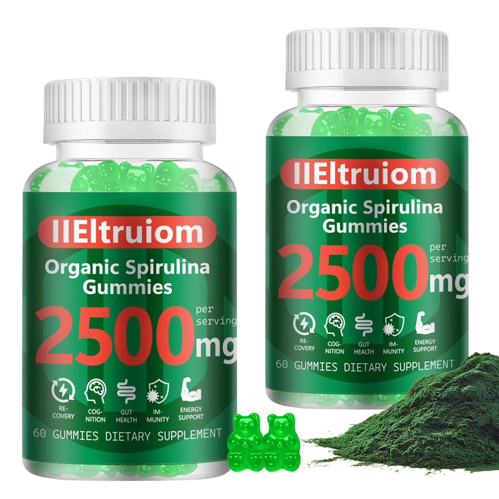 IIEltruiom: bouteille de gommes spiruline, énergie naturelle au quotidien.