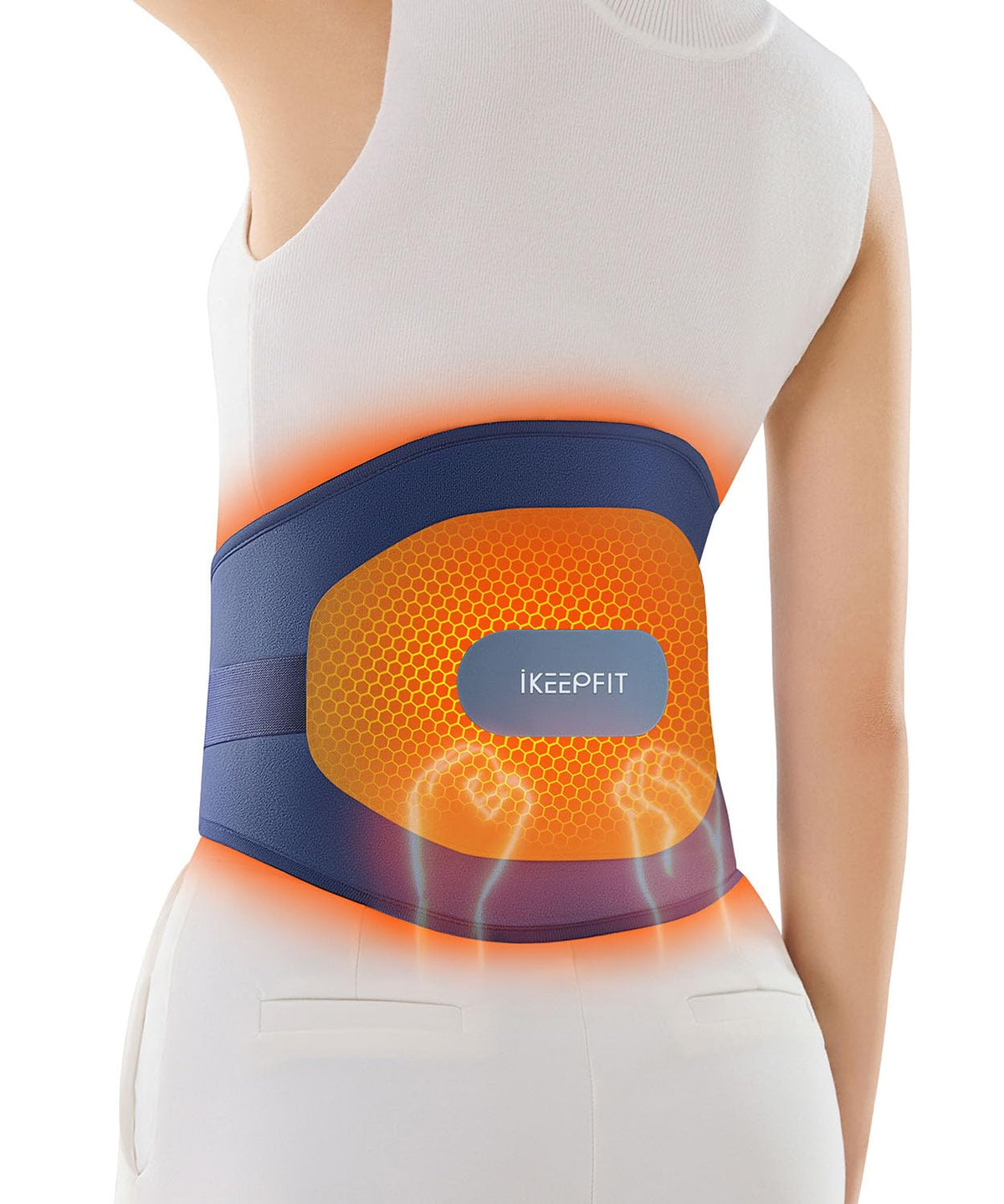 IKEEPFIT bande-chauffante-dos-portable améliore le confort lombaire lors des déplacements.