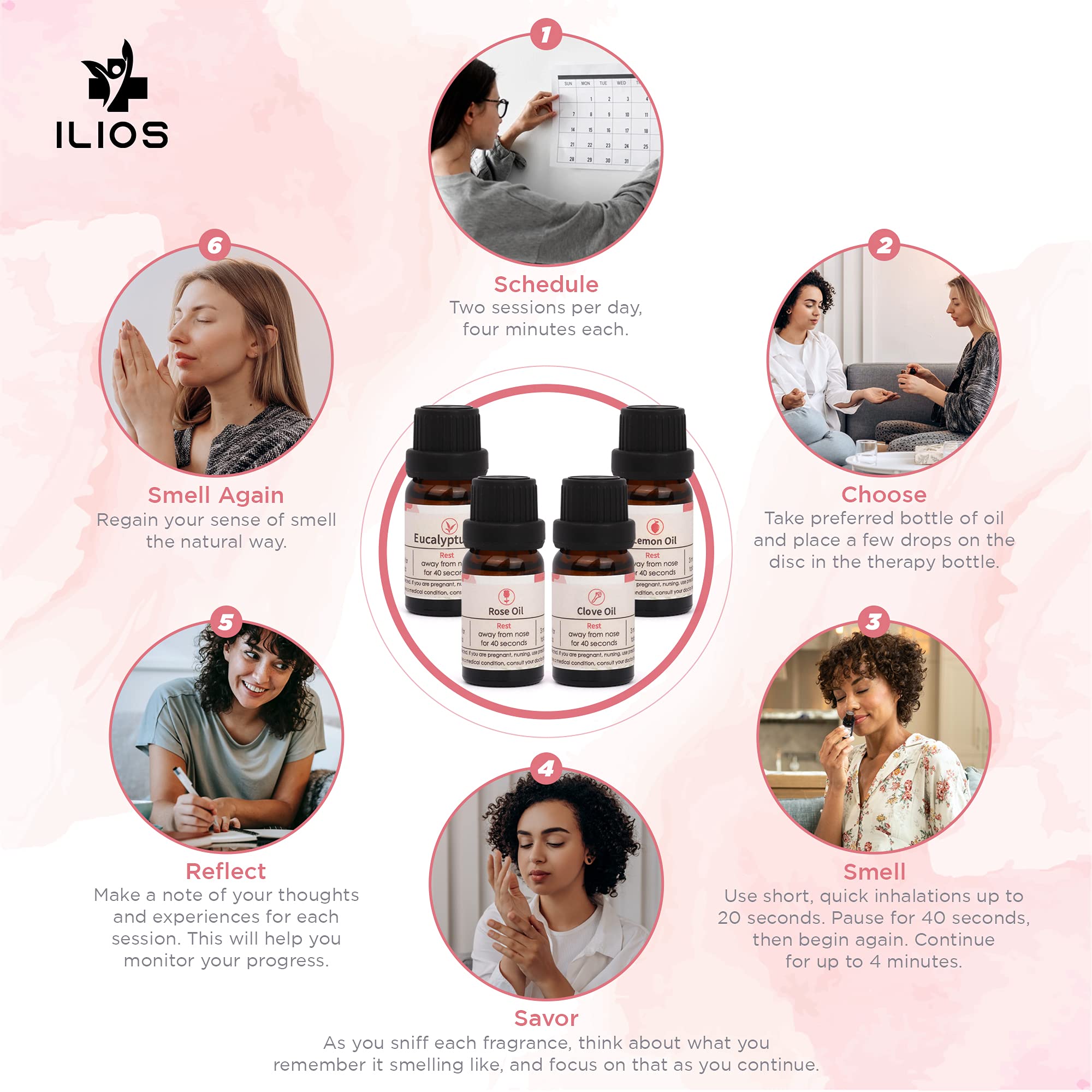Ilios kit-olfactory-eucalyptus: rafraîchit les sens et renforce l’entraînement nasal.