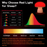 Illuwise lampe champignon rouge avec minuteur de 30 minutes pour rituel nuit