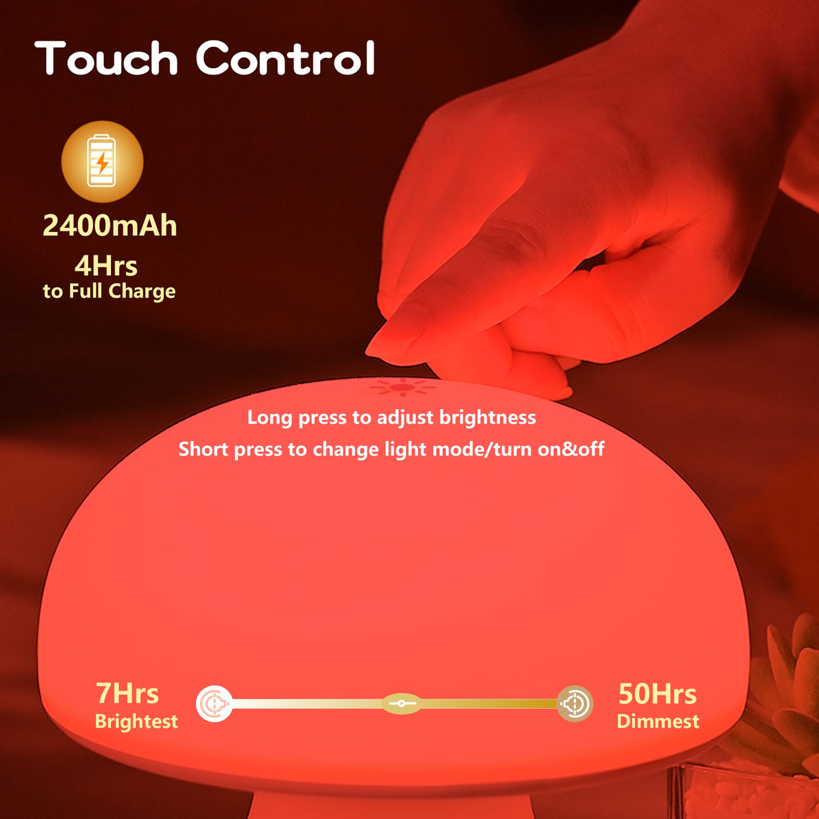 Illuwise lampe champignon rouge pour yoga et méditation