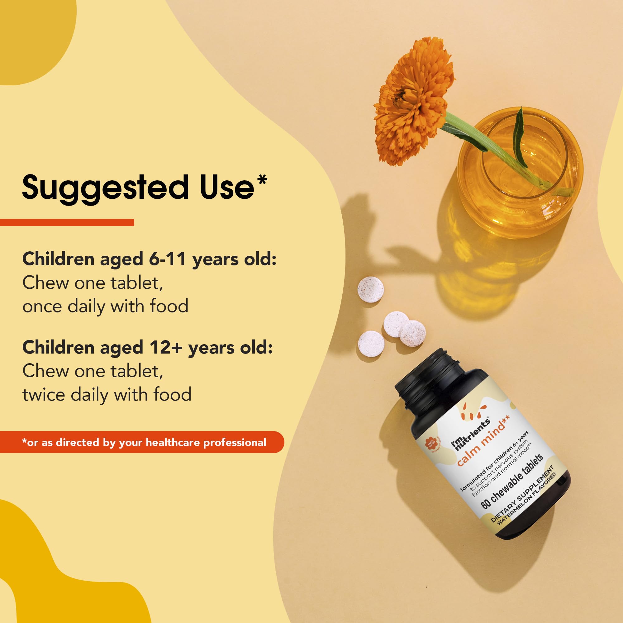 I'm Nutrients Calm Mind boîte 60 gommes — format pratique pour une utilisation quotidienne.