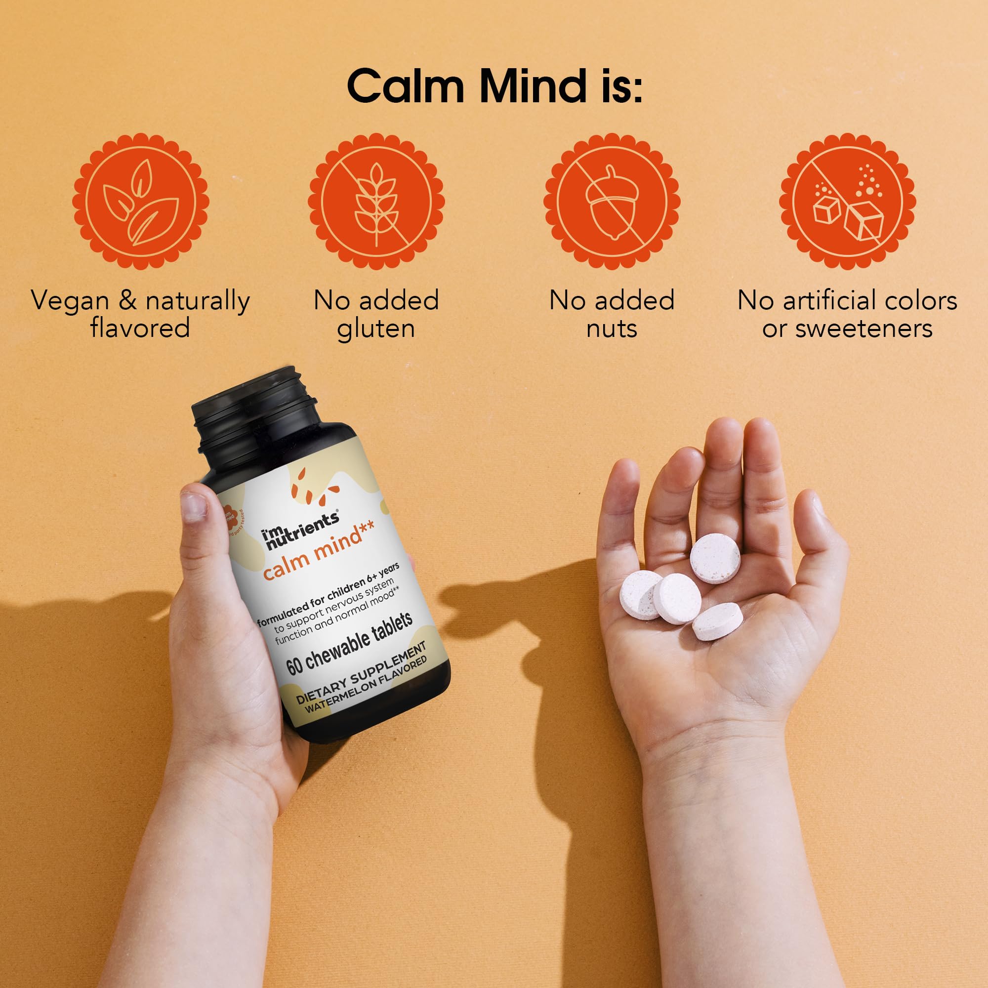 I'm Nutrients Calm Mind magnésium — relaxation et soutien musculaire adaptés aux enfants.