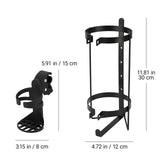 Joymaney – Support de bouteille d'oxygène pour déambulateur, rollator et fauteuil roulant – Compatible bouteilles D et E – Armature en acier avec sangles et porte-gobelet – Installation facile pour tubes 25 à 28,6 mm