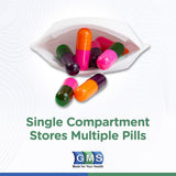 GMS etui pilules dosage quotidien, rangement compact et efficace