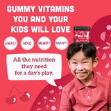 Llama Naturals Gommes Multivitamines Enfants | Fruits Réels Sans Sucre Ajouté | Végan Biologique | Vitamines D, C & Bêta-Carotène | Cerise | 180 Gommes (2–3 mois)