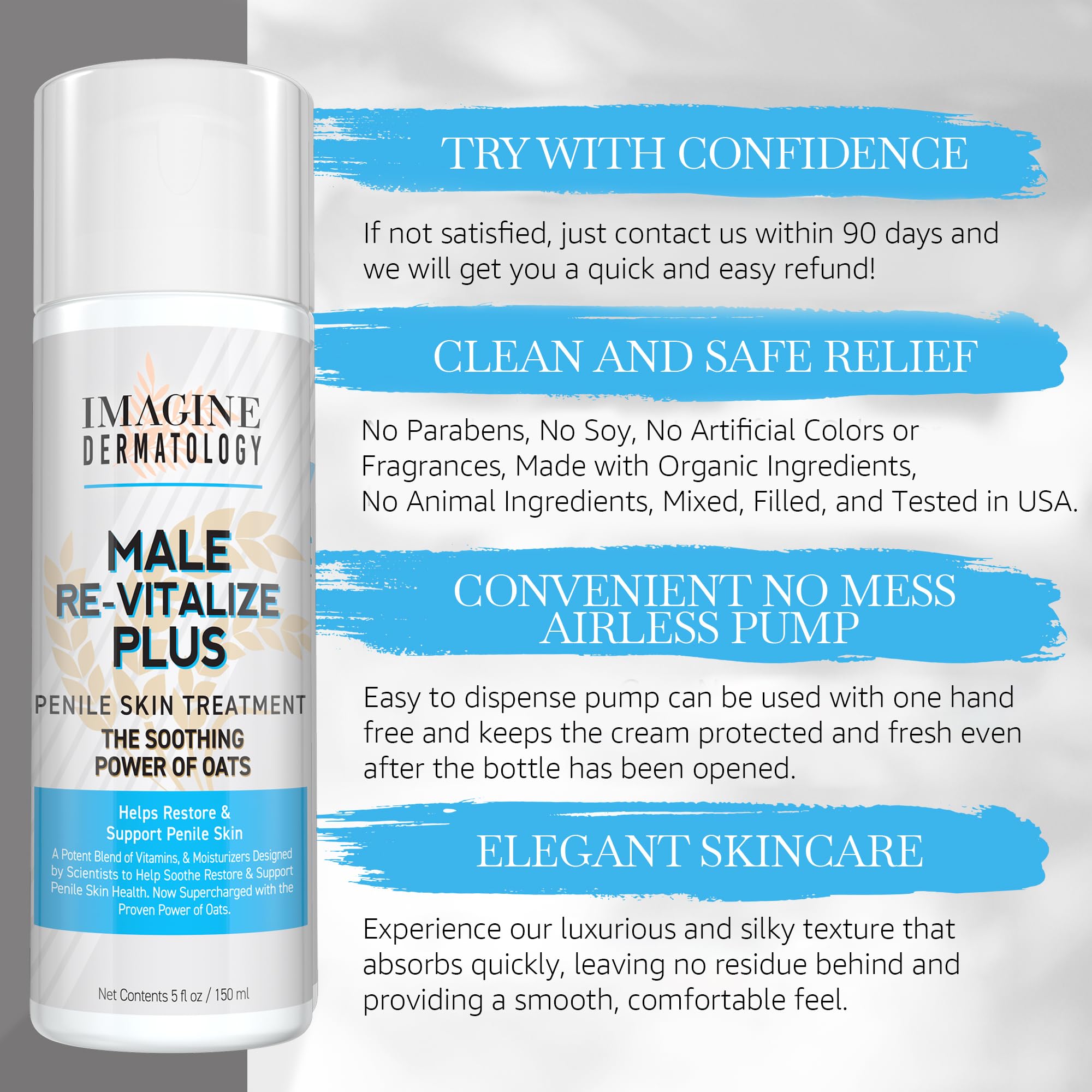 Imagine Dermatology: crème pénienne à l’avoine vegan sans sulfates pour usage doux.