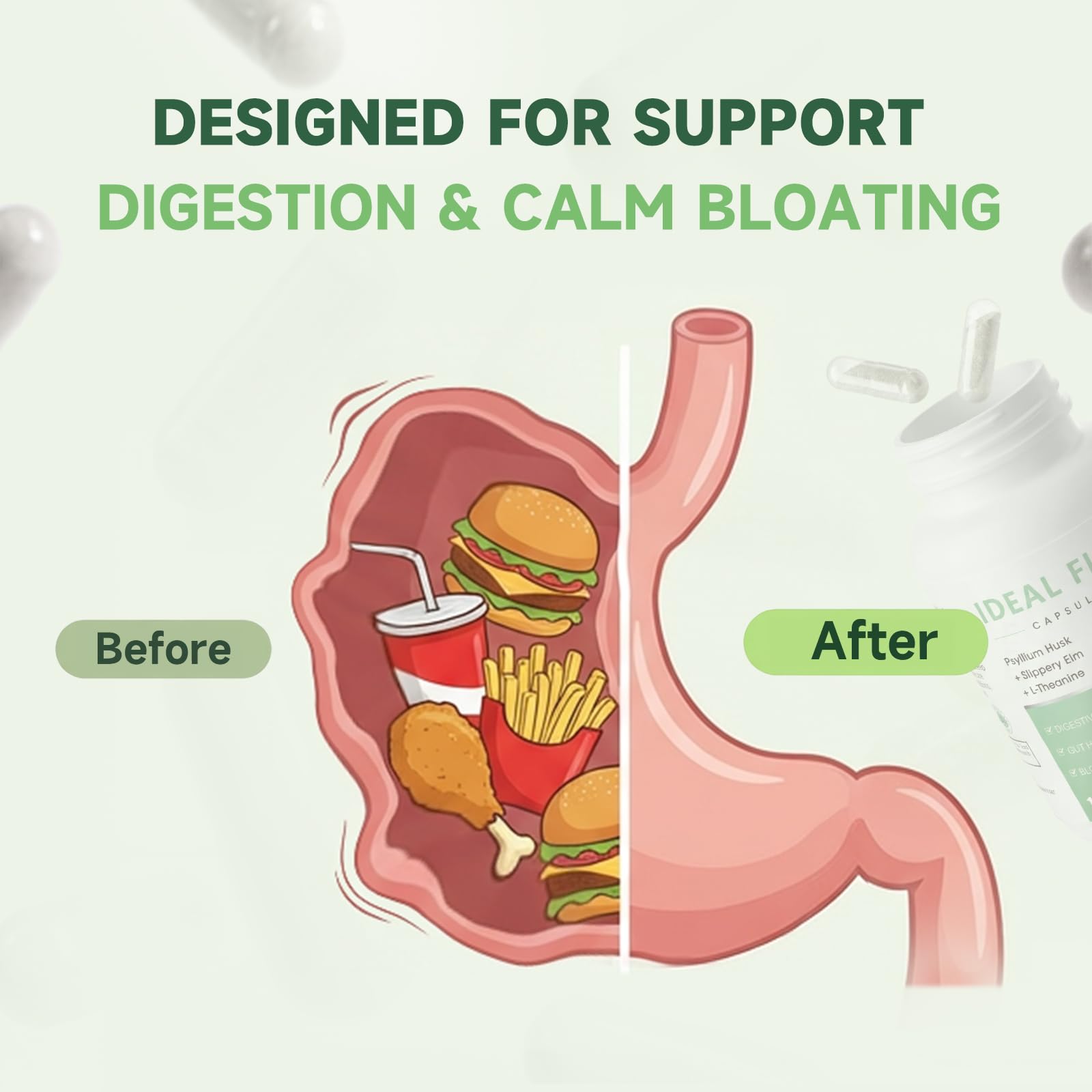 iMATCHME Fibres capsules – étiquette et emballage sans OGM