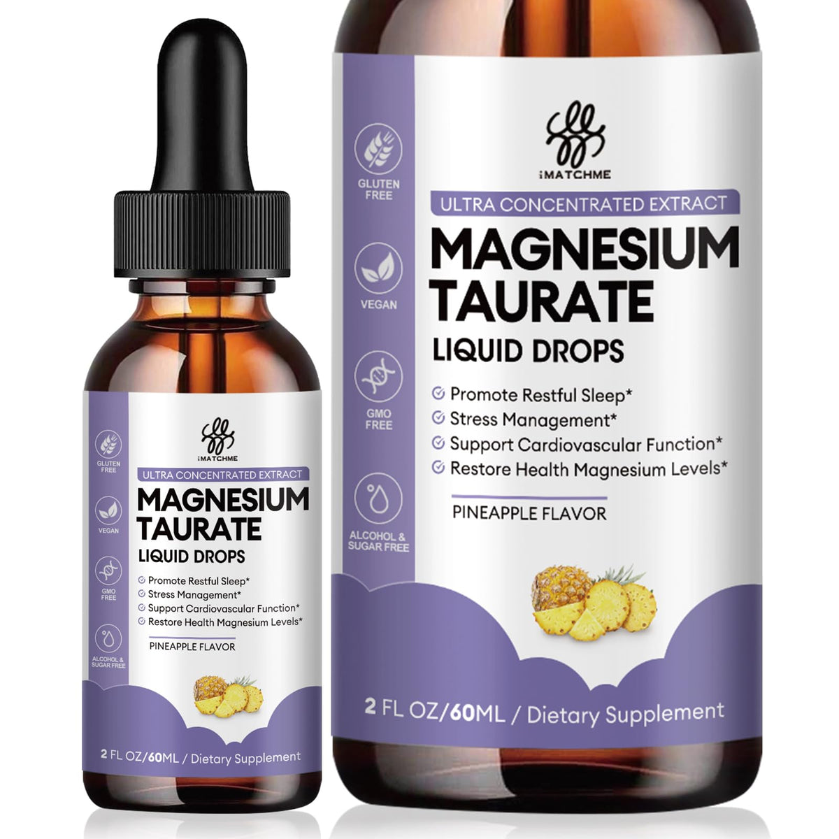 iMATCHME Magnesium Taurate en gouttes, absorption rapide et pratique.