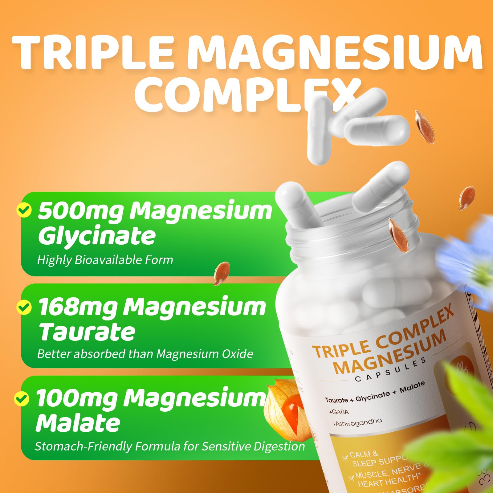 iMATCHME Triple Magnésium Complex — informations ingrédients détaillées pour une transparence rassurante.